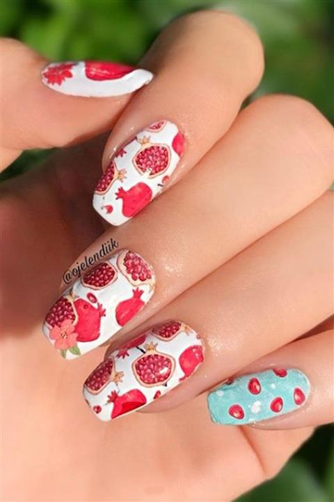 New Obsessions Nar Tırnak Dövmesi - Tırnak Tattoo - Nail Art - Tırnak Sticker