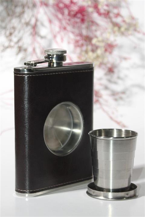 Gezginimport Paslanmaz Çelik Matara 8 Oz ( 236 Ml ) Içki Viski Likör Alkol Konyak Matarası