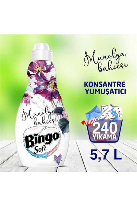 Bingo Soft Konsantre Çamaşır Yumuşatıcısı Manolya 1440 ml - Ekonomi Paketi 4'lü