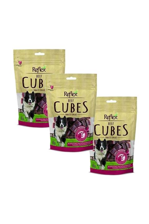 Reflex Biftekli Küp Dilimli Köpek Ödül Maması 80 Gr 3'lü Set