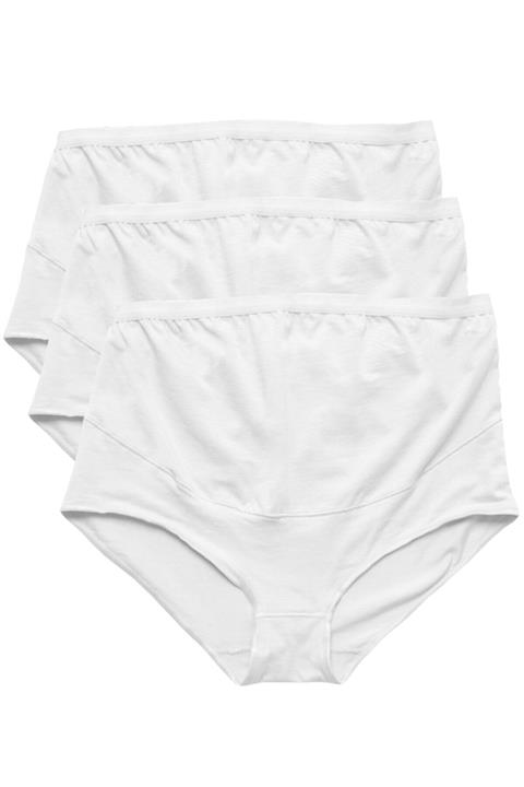 BSM Kadın Beyaz Modal Pamuk Geniş Rahat Hamile Külot 3 Lü