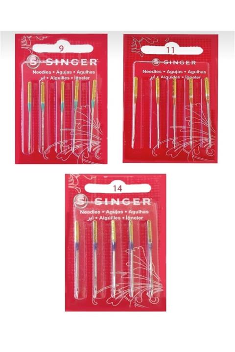 SİNGER Ev Tipi Dikiş Makinası Iğnesi 9 - 11 - 14 Numara