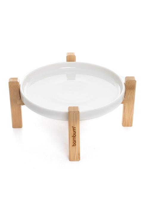 Bambum Alpina Bambu Ayaklı Porselen Tabak 19 cm