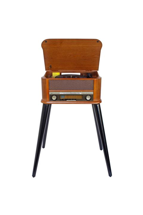 Lenco Tcd-2500 Ayaklı Dahili Hoparlörü Fm Radyo Cd Player Ahşap Pikap