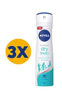 Nivea Dry Fresh Kadın Sprey Deodorant 150 ml X 3