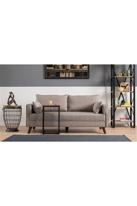 Evdebiz Krem Bella Soft Ikili Koltuk