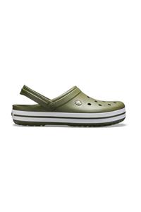 Crocs Yeşil Unisex Crocband Kenarı Beyaz Çizgili Terlik