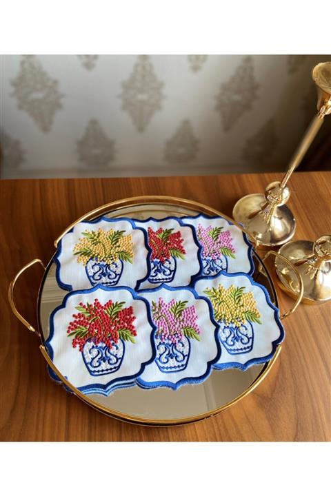 Deka Blue Blanc Kokteyl Peçetesi 6'lı Takım