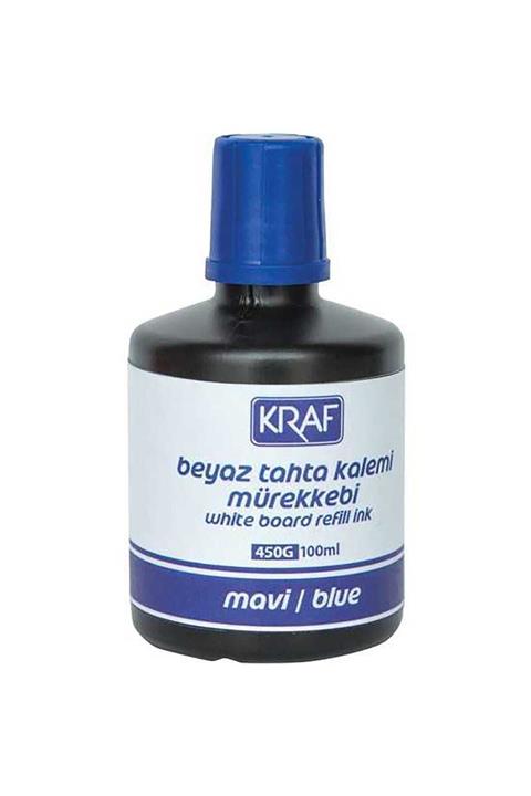 KRAF Beyaz Tahta Kalemi Mürekkebi 100 ml Mavi Tx