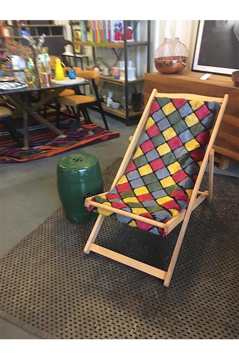 MARBRE HOME Masif Ahşap Katlanır Şezlong