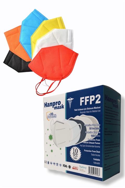 hanpromask 10 Adet Karışık Renk Ffp2 Maske