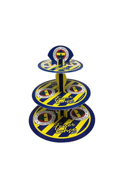 Eminonutoptanci Mavi Fenerbahçe Temalı 3 Katlı Karton Cupcake Standı