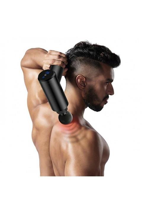 Masstech Masaj Aleti Tabancası 4 Başlıklı 6 Kademeli Vurmalı Titreşimli Yoğurmalı Elektrikli Masaj Cihazı