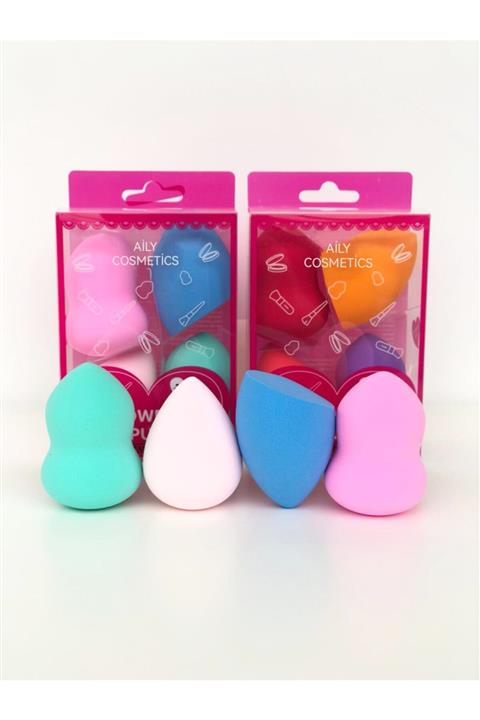 AİLY COSMETİCS Aily 4 Parça Armut Model Karma Sünger Seti
