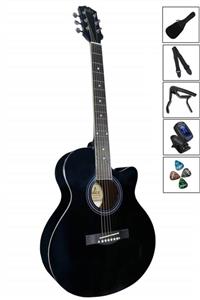 Midex Kesik Kasa Siyah Akustik Gitar 4/4 Yetişkin Boy (ÇANTA TUNER CAPO METOD PENA) Grx/39bk