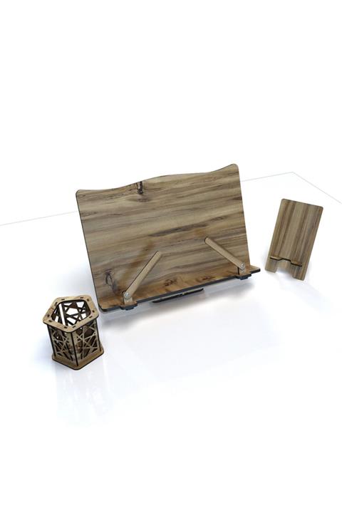 Zerx Kitap Okuma Standı Tablet Tutucu - Telefon Standı - Kalemlik- 3'lü Set