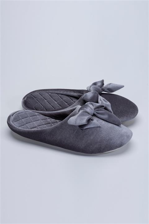 pufidy Fiyonklu Kadife Terlik - Antrasit