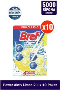 Bref Power Aktiv Katı Klozet Bloğu Limon 2li X 10 Paket