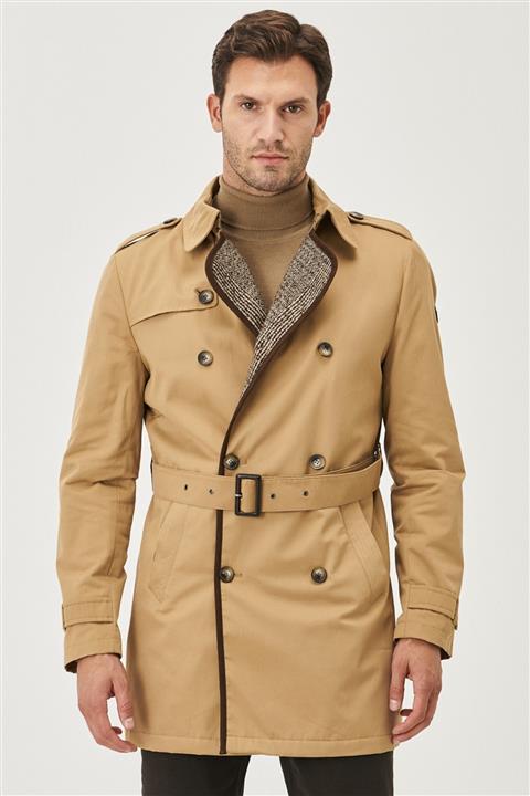 ALTINYILDIZ CLASSICS Erkek Bej Standart Fit Casual Kışlık Trençkot