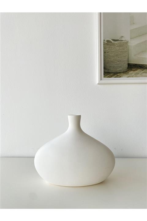 RULİNA Platy Seramik Vazo (beyaz )