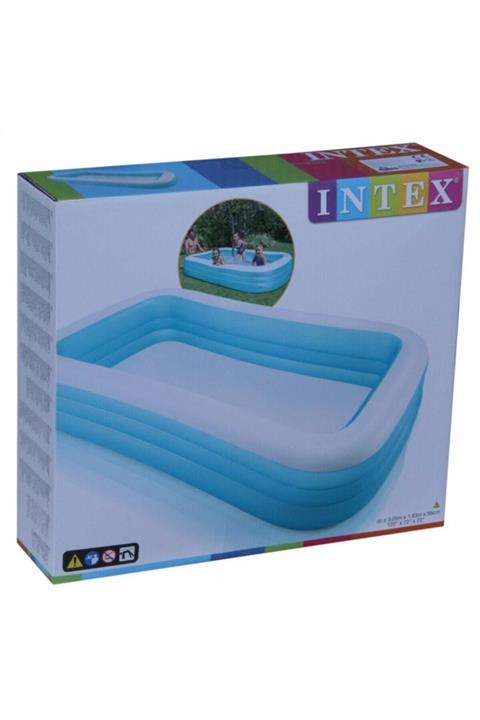 Intex 3 Halkalı Büyük Şişme Aile Havuzu 305x183x56 Cm -58484