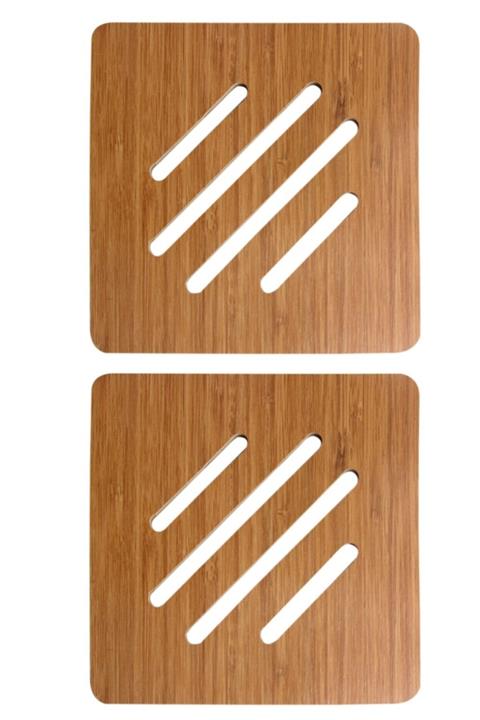 Lira 2 Adet Ahşap Nihale Kesik Model Ahşap Tencere Çaydanlık Altlığı