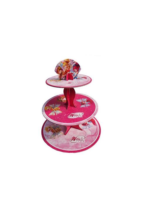 Eminonutoptanci Pembe 3 Katlı Karton Winx Temalı Cupcake Kek Standı