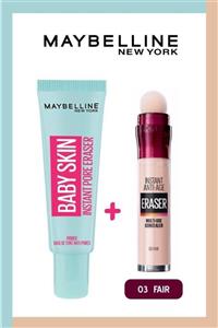 Maybelline New York Baby Skin Makyaj Bazı Ve Instant Anti Age Eraser Kapatıcı 03 Fair 36005307338662