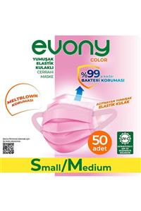 Evony Color Pembe Yumuşak Elastik Kulaklı Maske 50 Adet