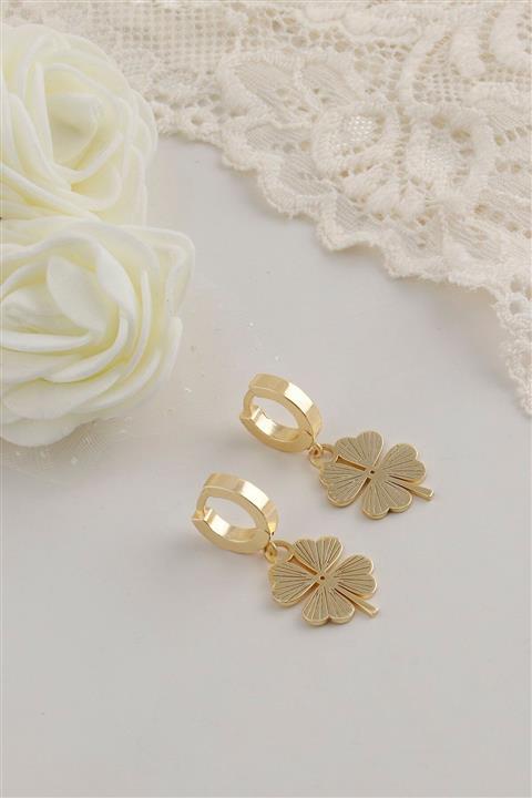 Sortie Aksesuar Çelik Yonca Figürlü Sarkıntılı Küpe 008