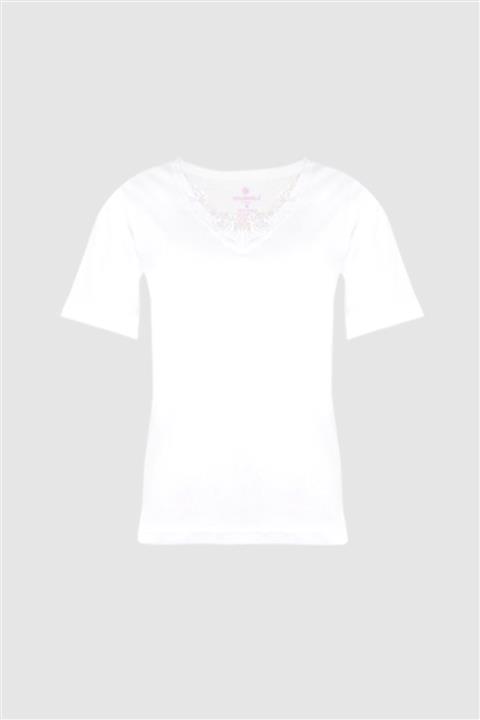 Ceylanoğlu Kadın Ribana Yarım Kol Güpürlü Fanila 6'lı Paket 205