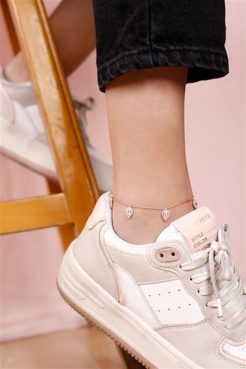 Lia Berto Rose Damla Taşlı 925 Ayar Gümüş Halhal