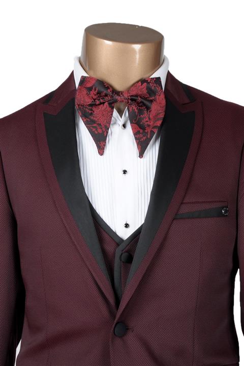 MASERTO Kırmızı Desenli Papyon