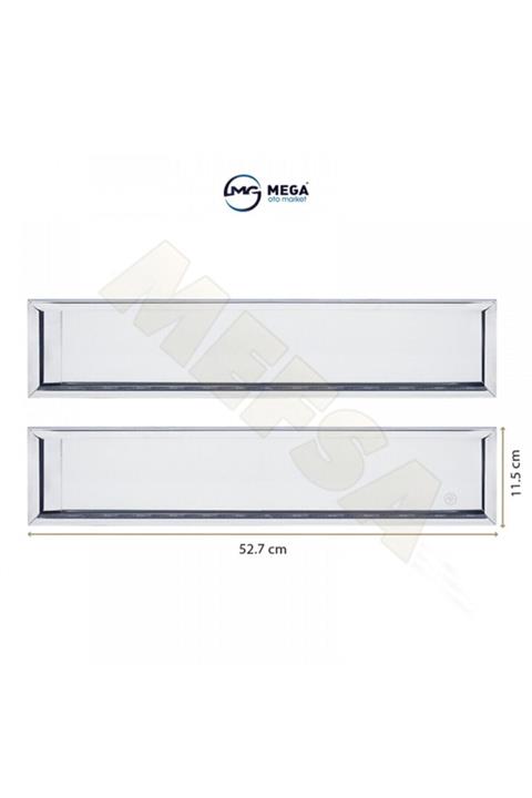 FRT Ottoman Paslanmaz Krom Metal Plakalık 52.7cm X 11.5cm 2 Adet