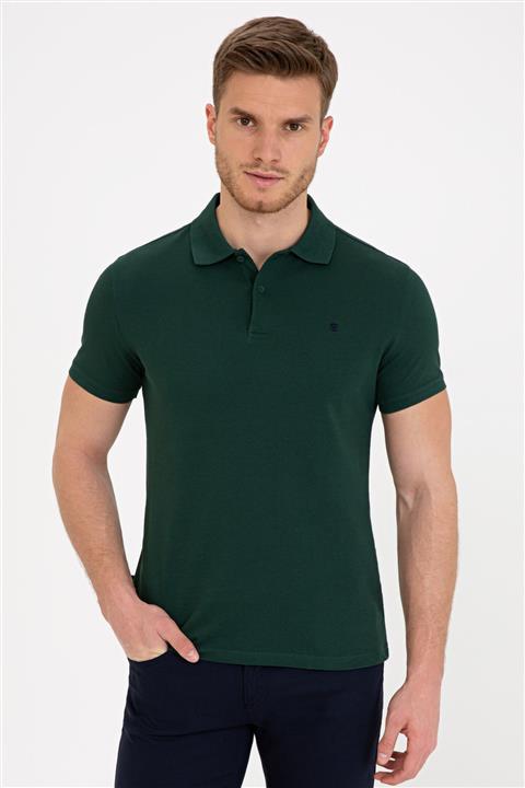 Pierre Cardin Koyu Yeşil Slim Fit Basic Polo Yaka T-Shirt