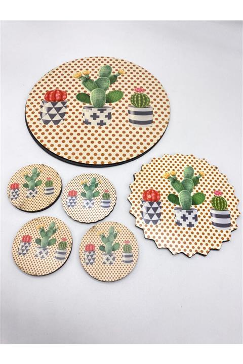 Arrita Home 6'lı Servis Supla Takımı -nihale Bardak Altlığı Sunum Seti -bej