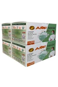 AMF MASK 3 Katlı 200 Adet Telli Meltblownlu Yeni Nesil Cerrahi Maske 4 Kutu