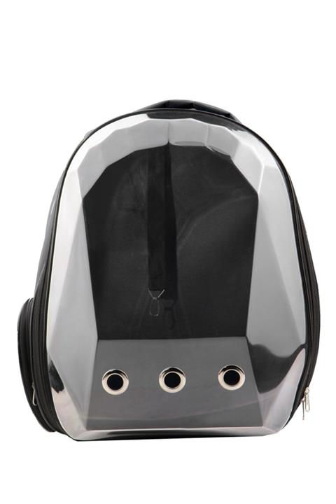 Glipet Miapet Corner Şeffaf Astronot Kedi Köpek Taşıma Çantası 42x22x33 Cm Siyah