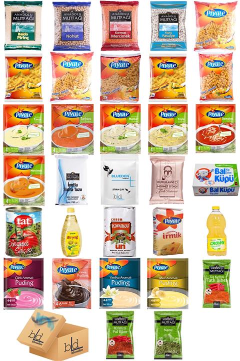 Blueden Ramazan Erzak Kumanya Yardım Gıda Paketi Paketi 32 Parça 143 Nolu Paket