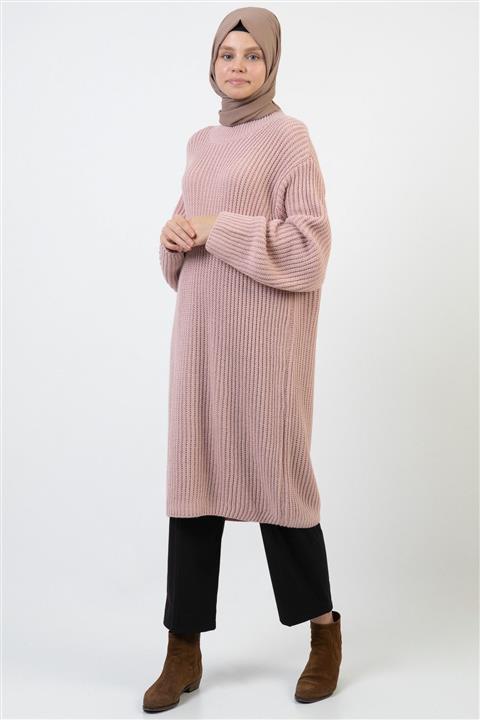 ilmek Kadın Pudra Oversize Kazak 4017