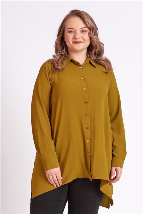 Büyük Moda Asimetrik Tunik Gömlek