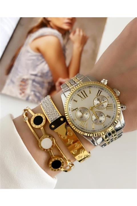 İSTLİV Kadın & Erkek Çelik Roma Rakamlı Kol Saati