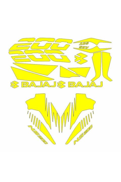 monero Bajaj Pulsar Sticker Set Neon Sarı