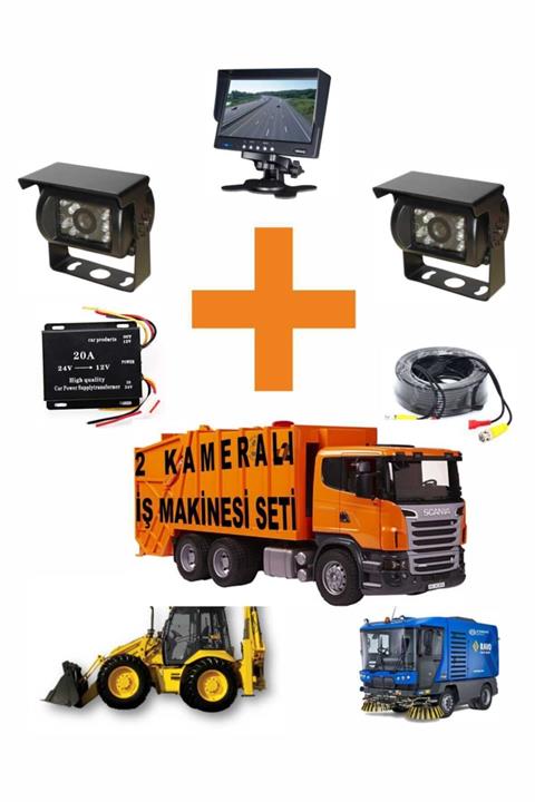 EfeTicaret 2 Kameralı Iş Makina Araç Dış Kamera Güvenlik Seti
