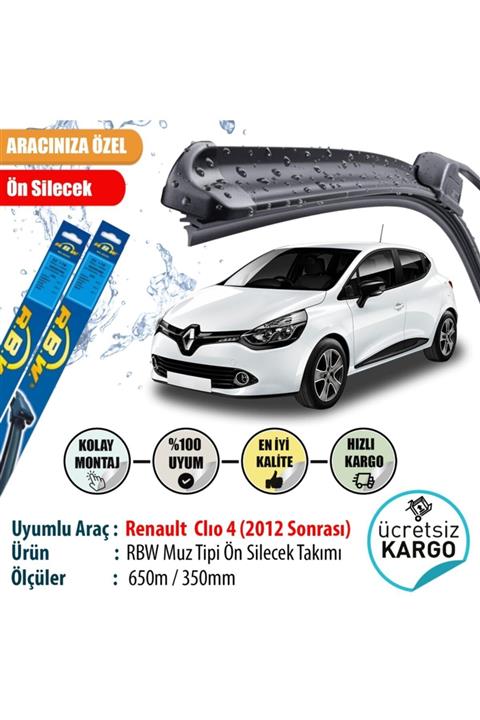 Rbw Renault Clio 4 2012 Sonrası Muz Tipi Ön Silecek Takımı