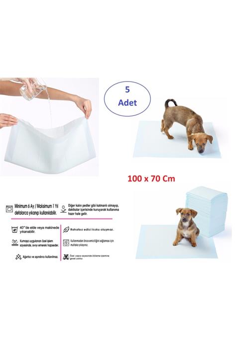 Kastore Yıkanabilir Köpek Çiş Pedi - 100 X 70 Cm 5li Paket