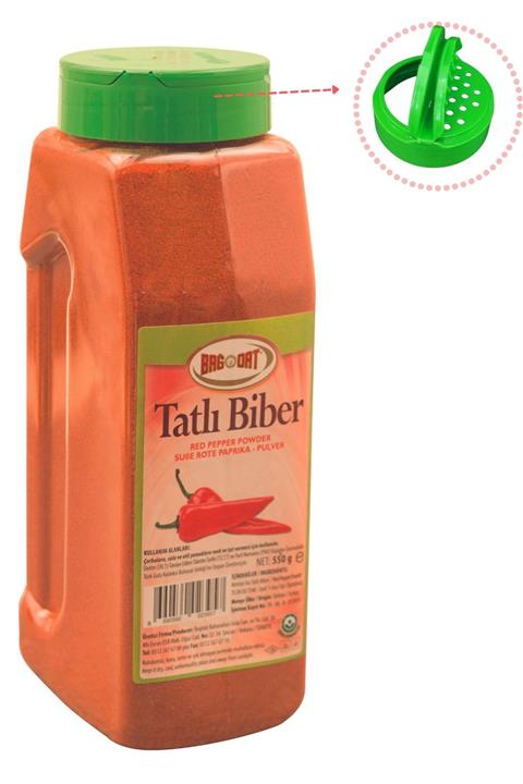 Bağdat Tatlı Toz Biber 550 Gr - Tuzluk Kapak Pet Kavanoz Özel Seri