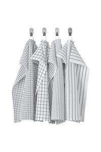 IKEA Kurulama Bezi Meridyendukkan Beyaz-gri Pamuk 45x60 cm 4 Adet