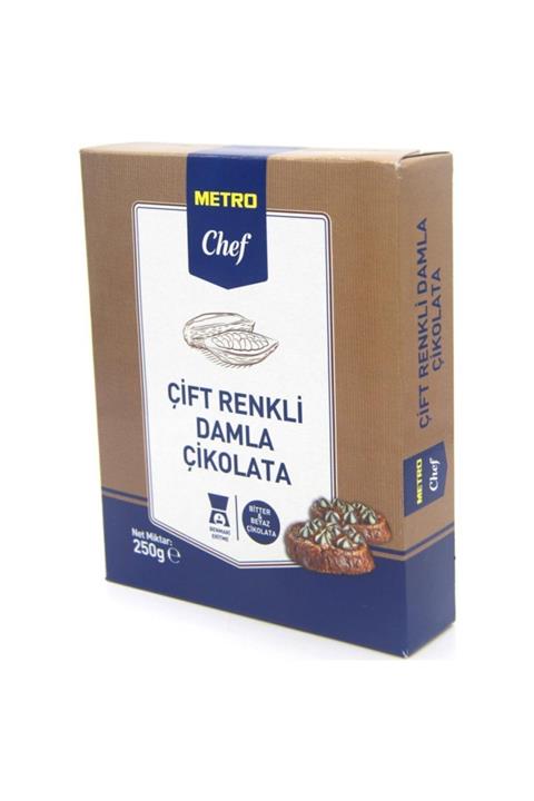 Metro Chef Çift Renkli Damla Çikolata 250 G