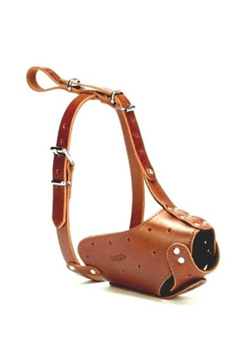 Doggie Uzun Burun Koruma Deri Ağızlık 2x80-80cm Brown
